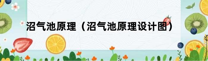 沼气池原理（沼气池原理设计图）